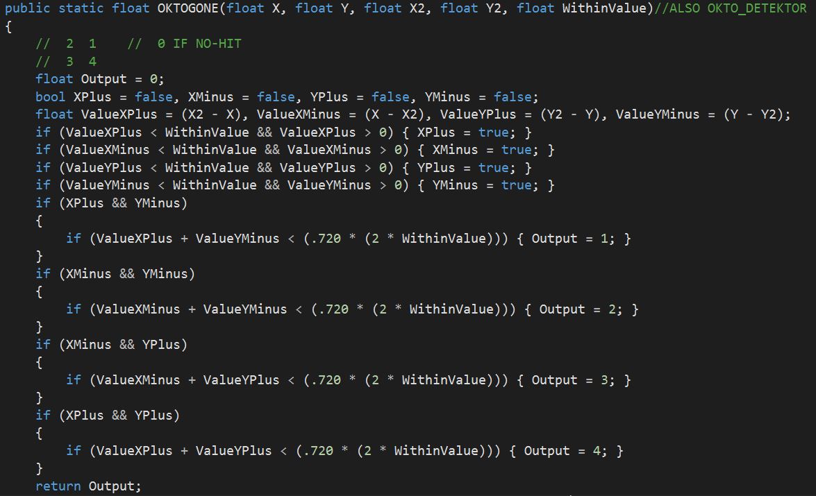 Oktogone Distance function in C#