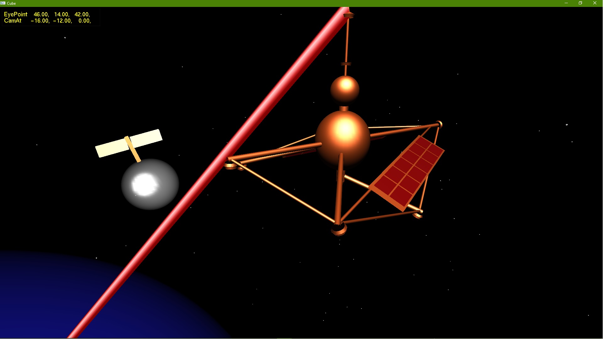 The Moonraker Space Station and a Man with the Golden Gun (James Bond) inspired Solar Reflecting Moon, firing on the planet