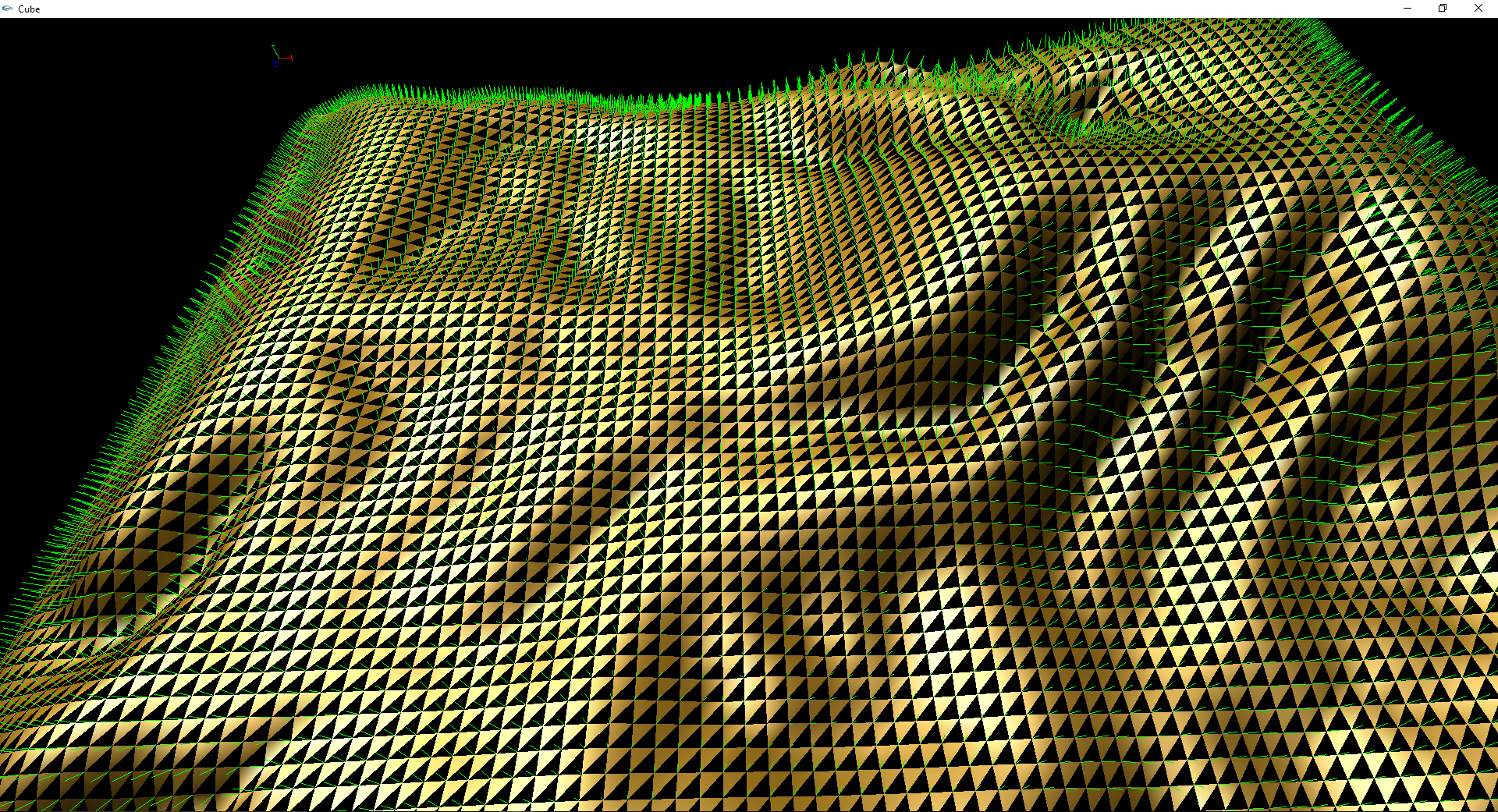 Scene showing line representing Normal vectors